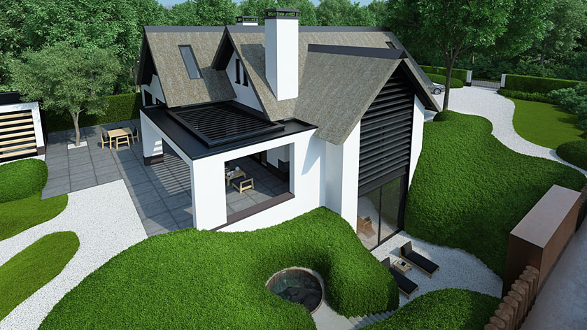  droomhuis villa ontwerp tuinoverzicht 